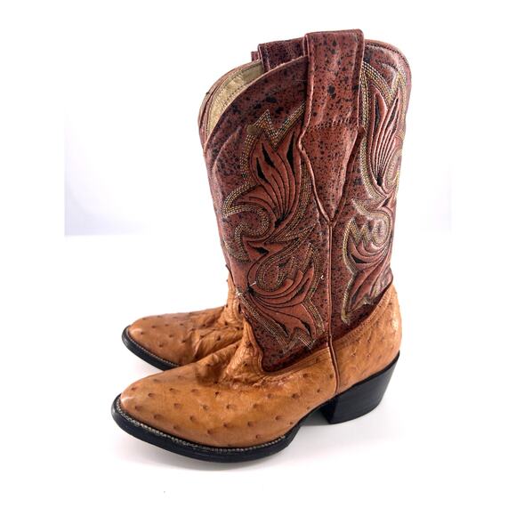 Mexican Cowboy Boots Mens Size 10 Brown Western Leather Plain Boho Rodeo - Picture 1 of 11